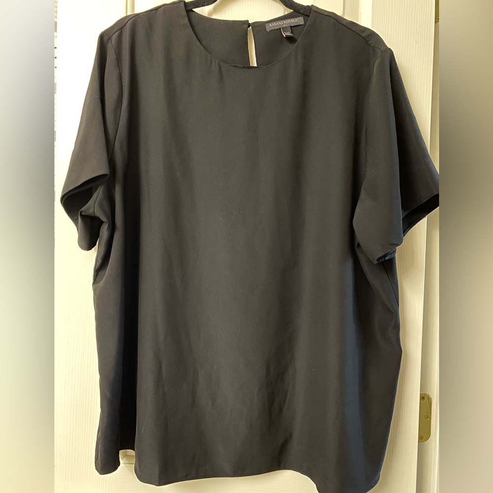 Banana Republic Black Short Sleeve Women’s Blouse Size XXL